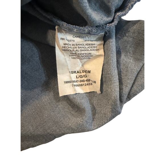 Wrangler Men's Casual Button-Down Shirt Light Blue Large Cotton Rugged Wear - Picture 2 of 6